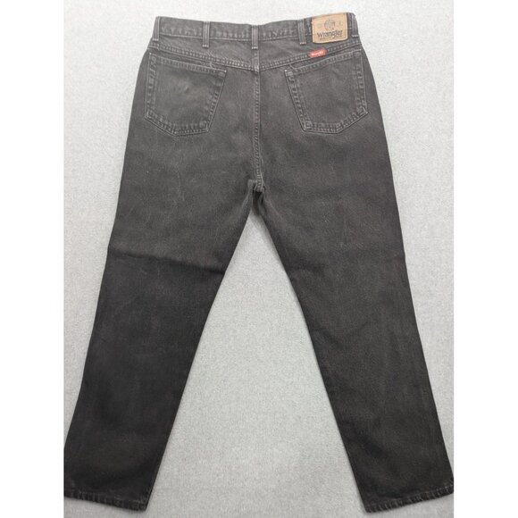 Wrangler Jeans Mens 38x30 Black 96501CB Relaxed Fit Denim Made in USA Tapered - Picture 8 of 12